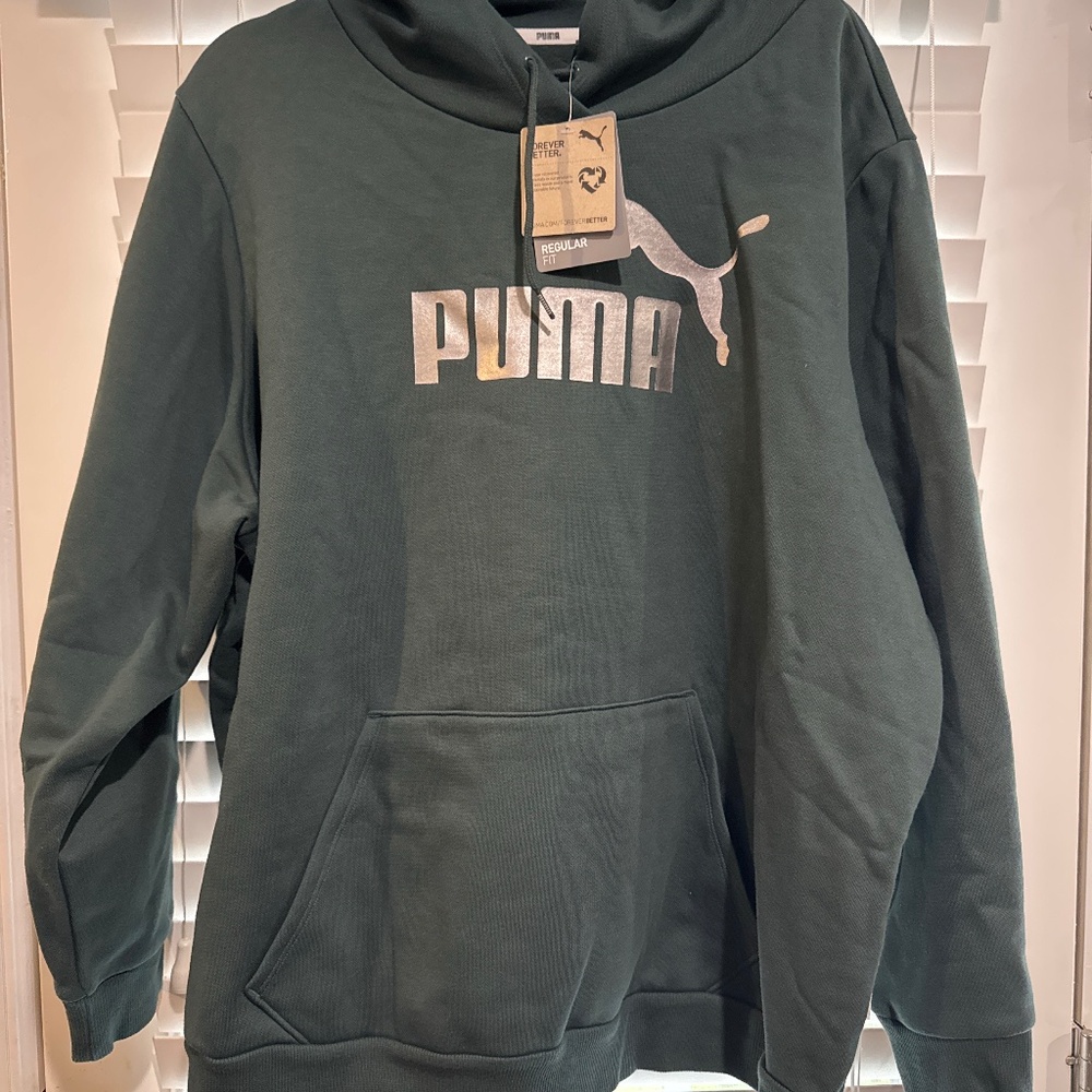 PUMA Logo Hoodie – Forest Green – Size 3X (NWT)